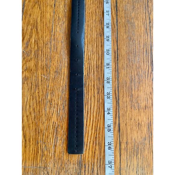 ANN TAYLOR Distressed Slim Black Leather Belt sz M (runs small) - Picture 10 of 11